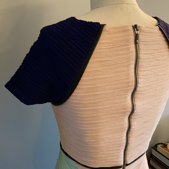 Maeve sheath dress with color blocking and ruching detail. From Anthropologie - Picture 2 of 5
